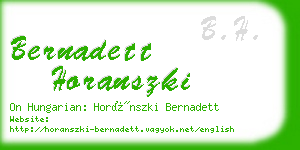 bernadett horanszki business card